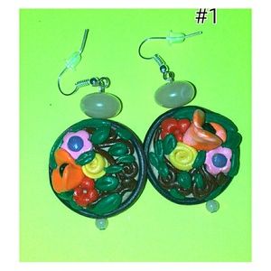 Dangling polymer clay earring